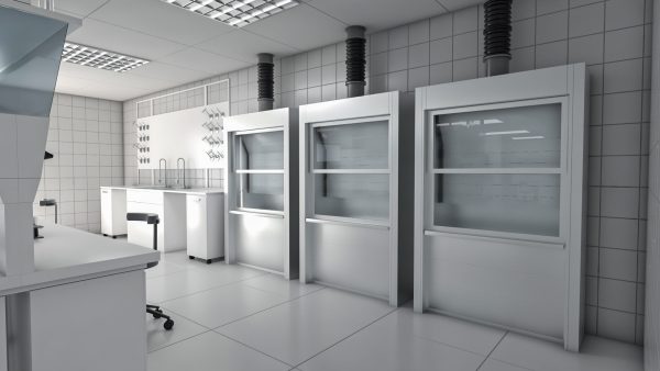 Laboratory with tables and chairs