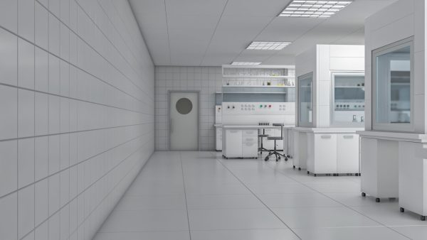 Laboratory with tables and chairs