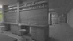 Laboratory with tables and chairs