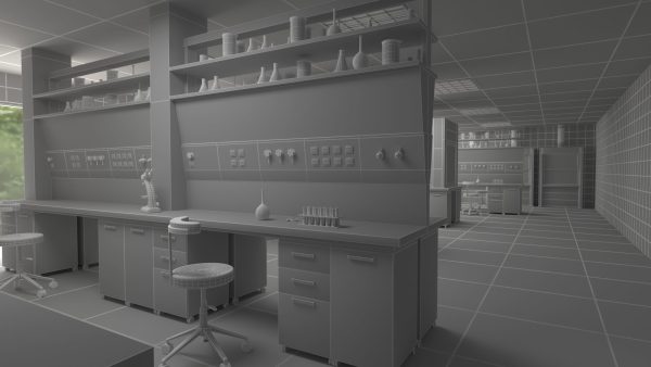 Laboratory with tables and chairs