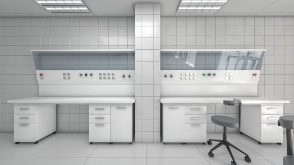 Laboratory with tables and chairs