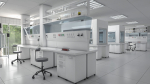 Laboratory with tables and chairs