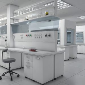 Laboratory with tables and chairs