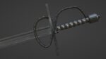 Langsax sword with Flamberge handle