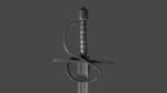 Langsax sword with Flamberge handle