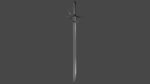 Langsax sword with Flamberge handle