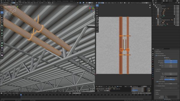 Large modern warehouse for Blender Eevee and Cycles