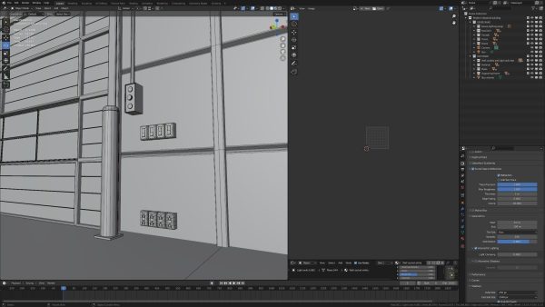 Large modern warehouse for Blender Eevee and Cycles