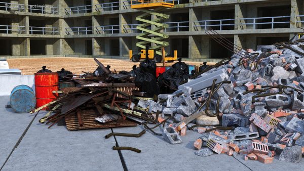 Large Pile of Construction Waste