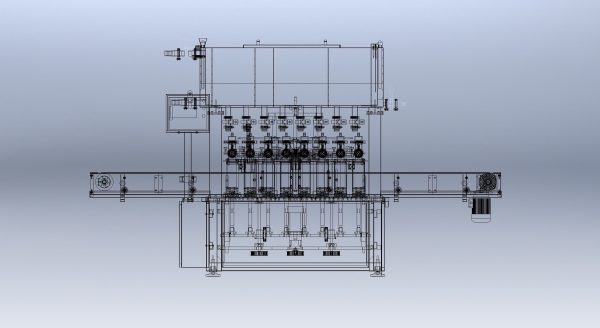 Liquid filling machine assembly line