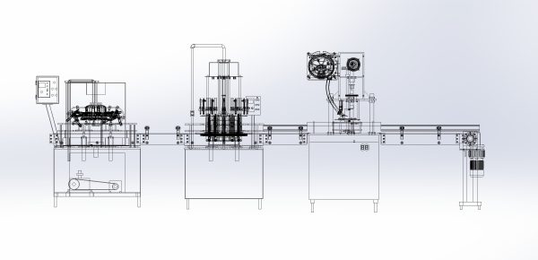Liquid filling machine assembly line