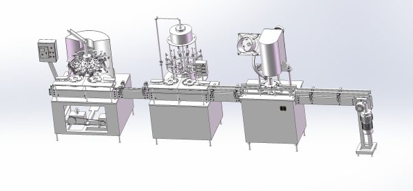 Liquid filling machine assembly line