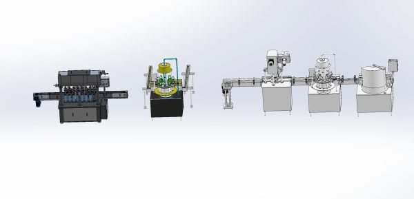 Liquid filling machine assembly line
