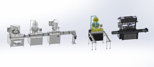 Liquid filling machine assembly line