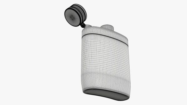 Liquor flask stainless steel plastic wrap open
