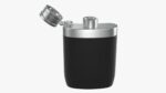 Liquor flask stainless steel plastic wrap open
