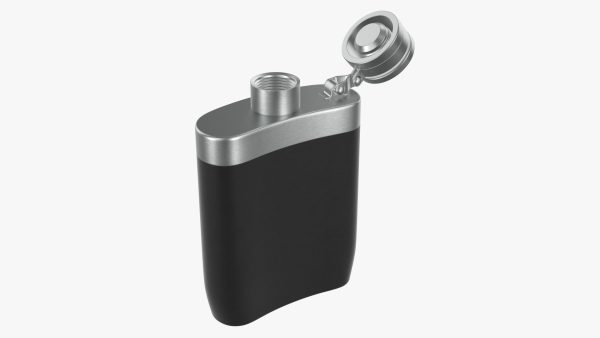 Liquor flask stainless steel plastic wrap open