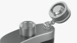Liquor flask stainless steel plastic wrap open