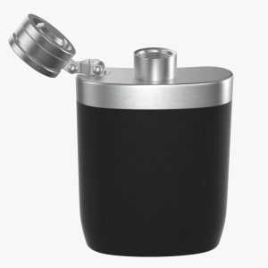 Liquor flask stainless steel plastic wrap open