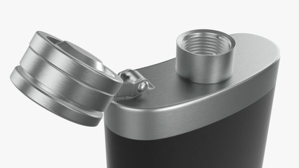 Liquor flask stainless steel plastic wrap open