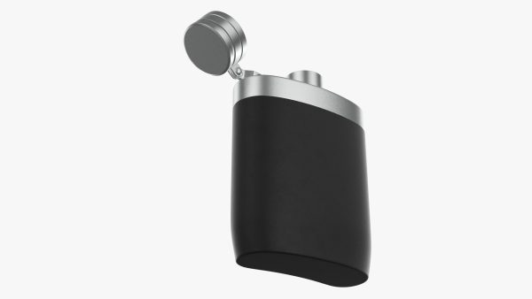 Liquor flask stainless steel plastic wrap open
