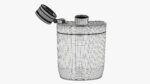 Liquor flask stainless steel plastic wrap open