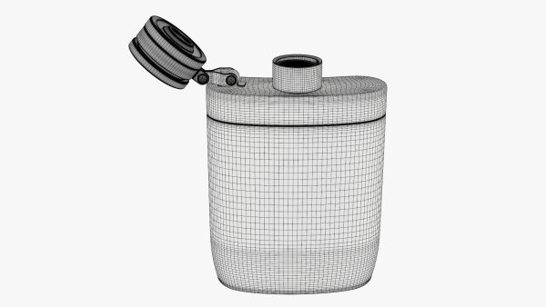 Liquor flask stainless steel plastic wrap open