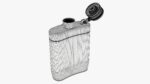 Liquor flask stainless steel plastic wrap open