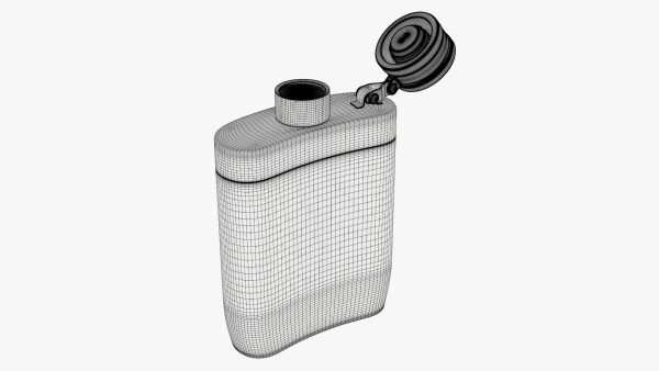 Liquor flask stainless steel plastic wrap open