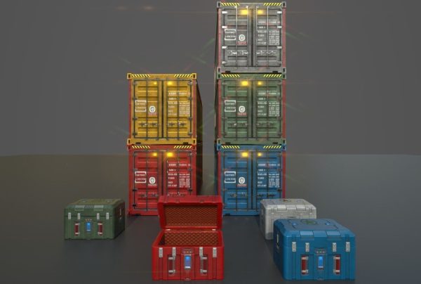 Low poly container and scfi box