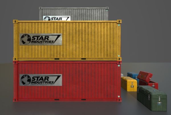 Low poly container and scfi box