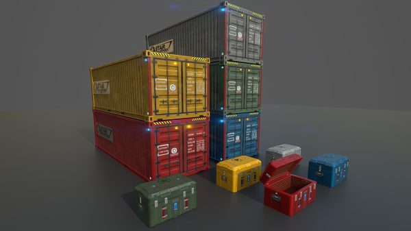 Low poly container and scfi box