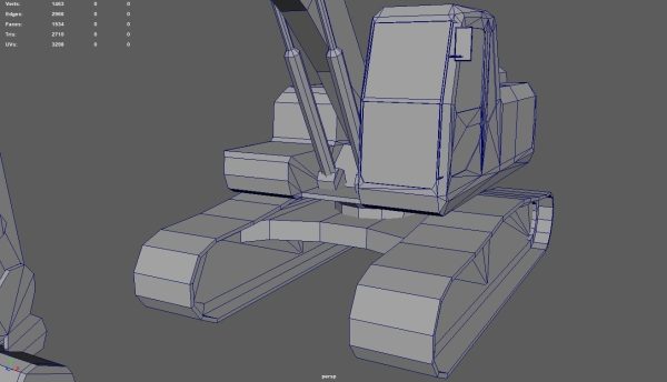 Low Poly Excavator 01