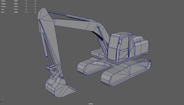 Low Poly Excavator 01