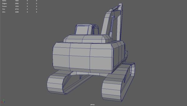 Low Poly Excavator 01