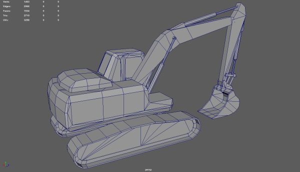 Low Poly Excavator 01