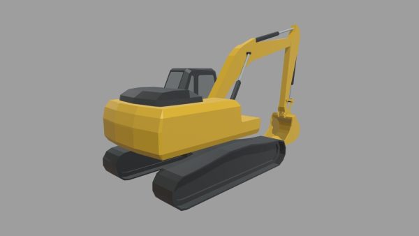 Low Poly Excavator 01