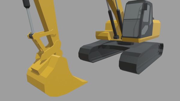 Low Poly Excavator 01