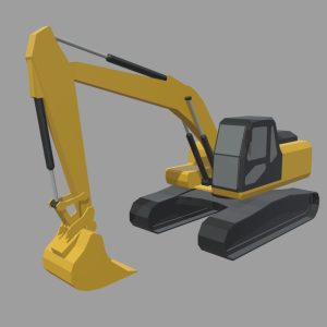 Low Poly Excavator 01