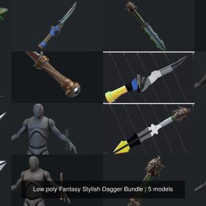 Low poly Fantasy Stylish Dagger Bundle
