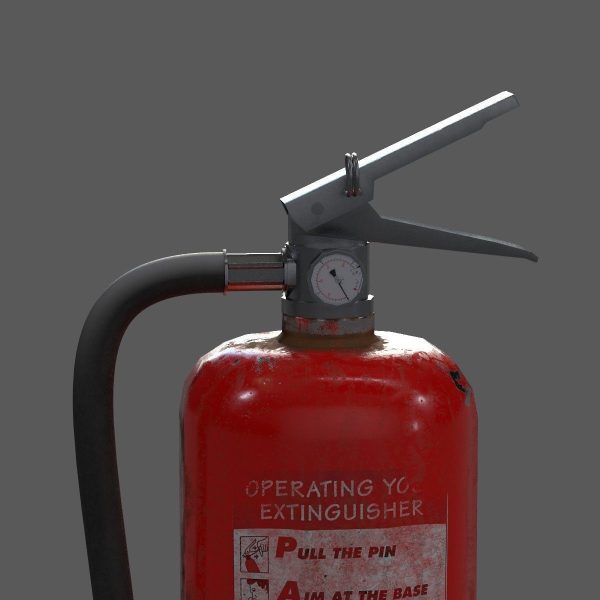 Low-poly fire extinguisher