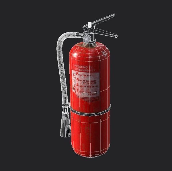 Low-poly fire extinguisher