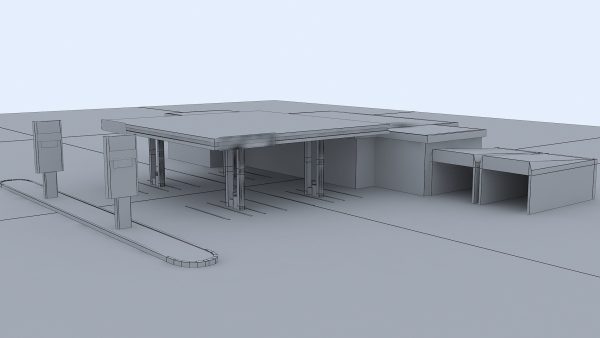 Low poly Gas Station