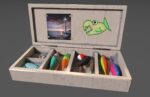 Low-poly handpainted fishermans box