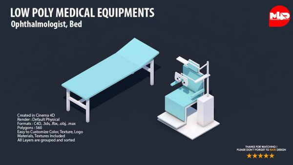 Low Poly Hospital Set - Medical Equipments