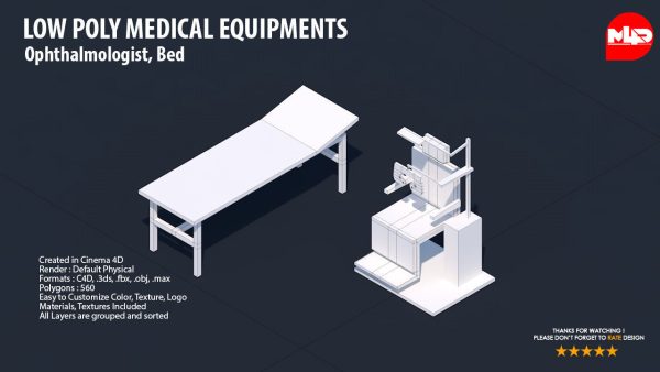 Low Poly Hospital Set - Medical Equipments