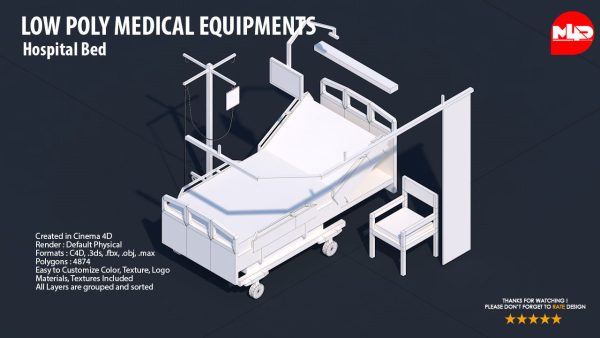 Low Poly Hospital Set - Medical Equipments