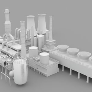 Low-Poly Industrial Plant