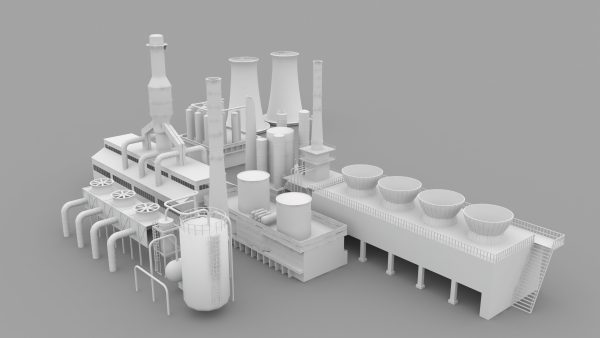 Low-Poly Industrial Plant
