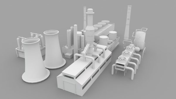 Low-Poly Industrial Plant